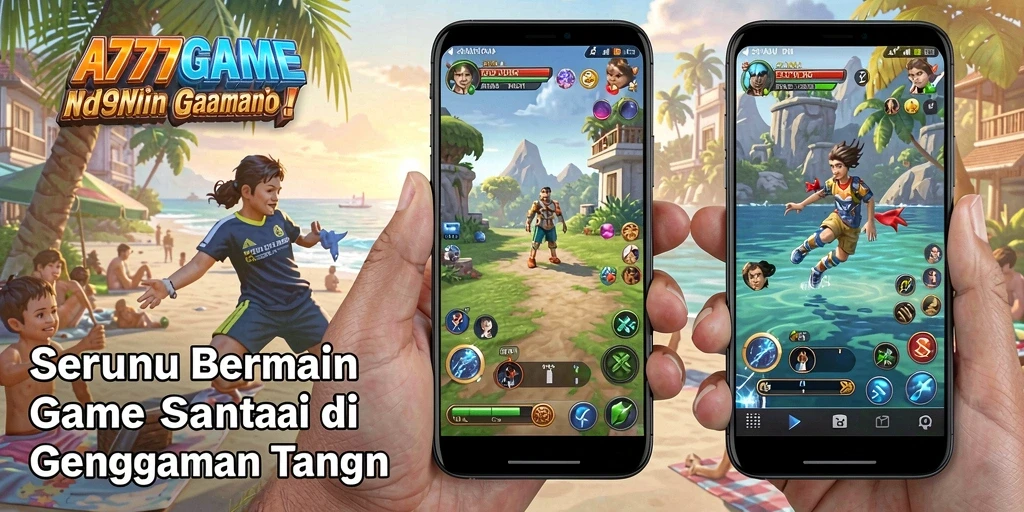 Tampilan gameplay A777GAME dengan karakter lucu dan level menarik.