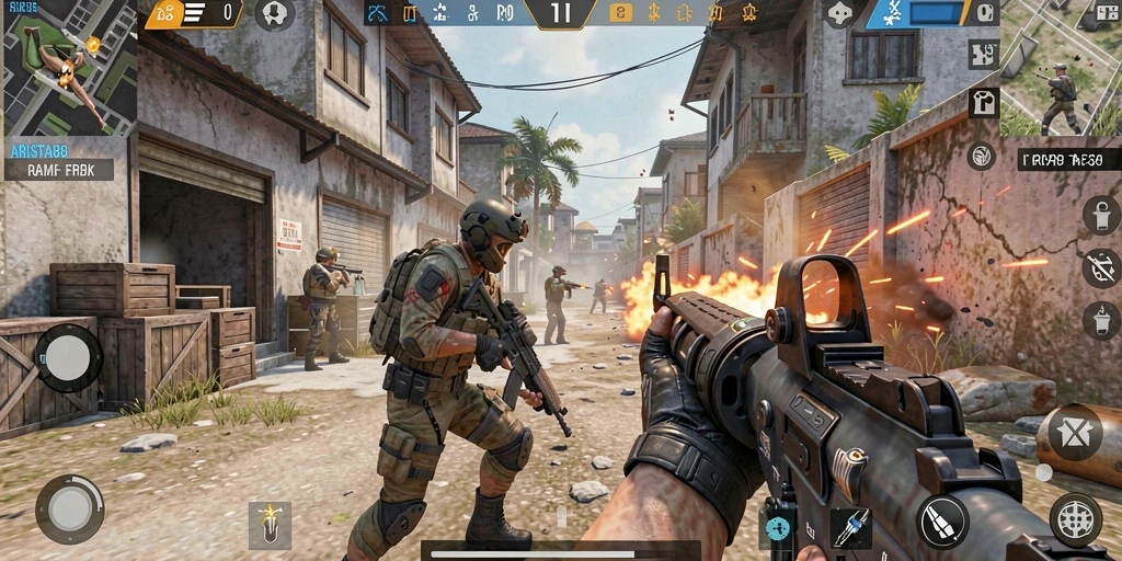Tampilan aksi seru di ARISTA88 dengan gameplay FPS yang menegangkan.