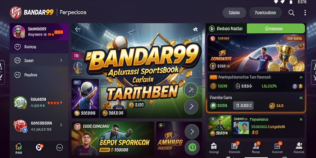 Screenshot utama BANDAR99 menampilkan antarmuka taruhan olahraga yang menarik dan interaktif.