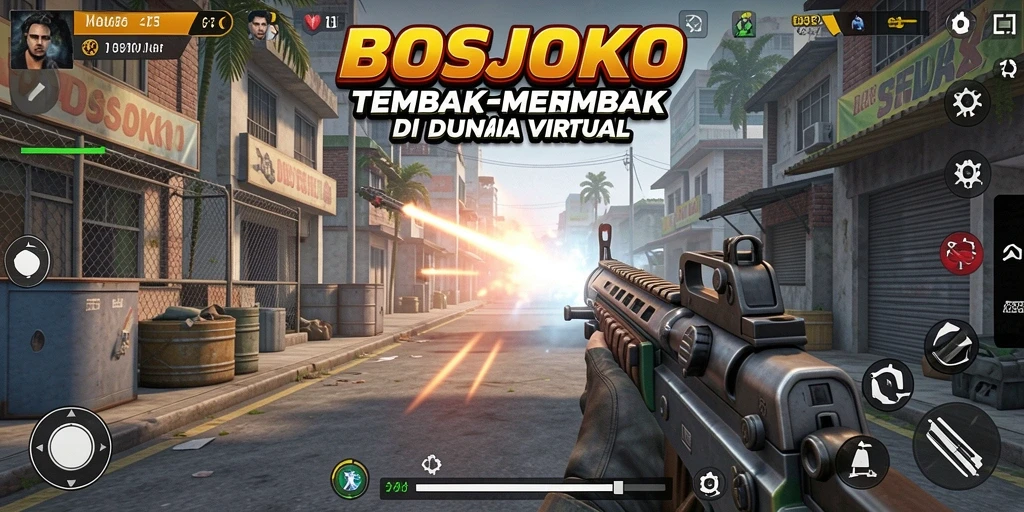 Tampilan gameplay seru dengan aksi tembak-menembak yang mendebarkan.