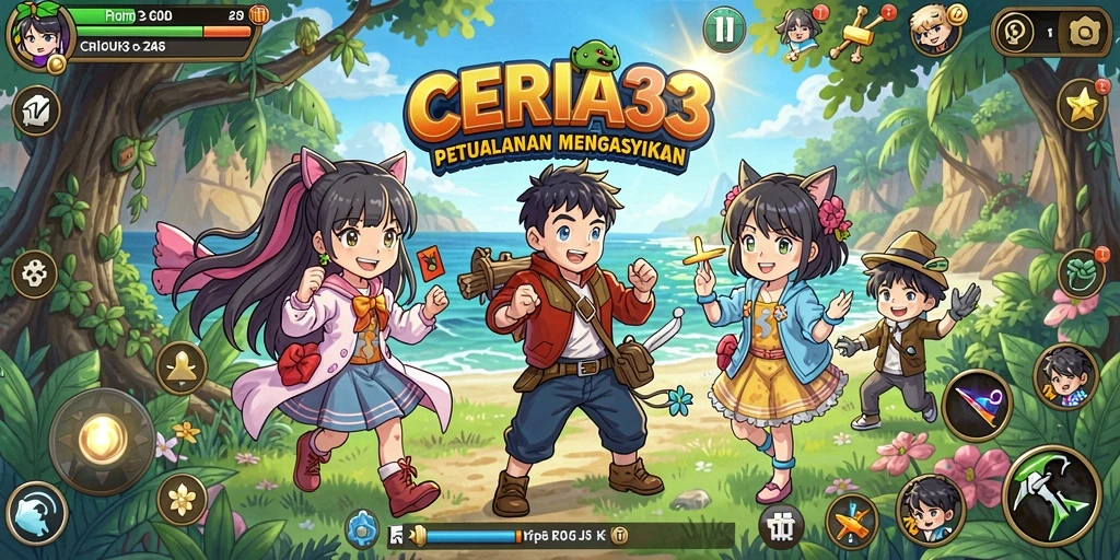 Tampilan gameplay CERIA33 dengan karakter Anime yang menarik.