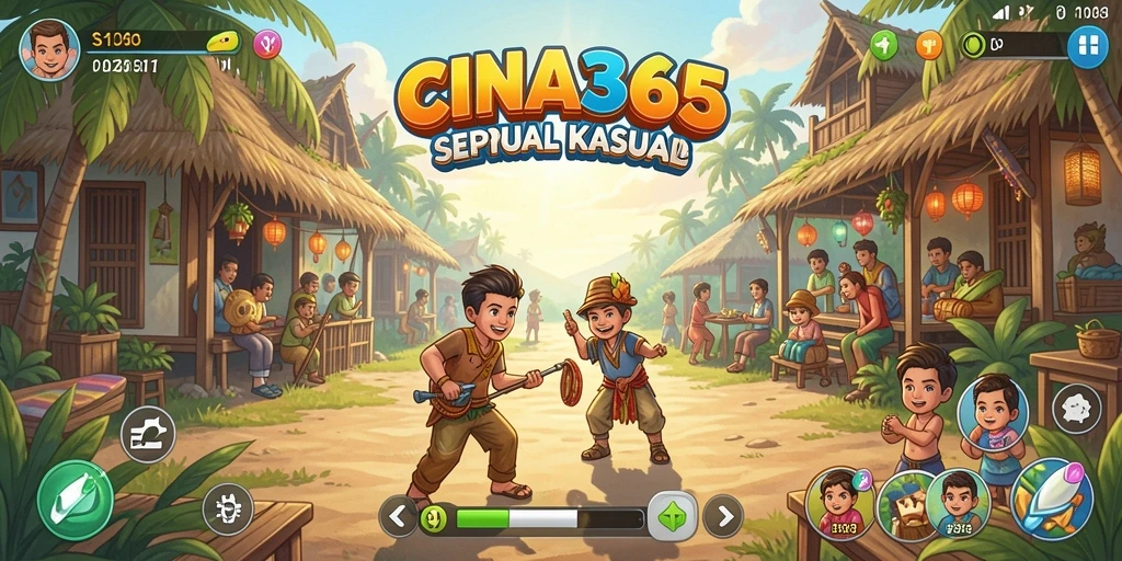 Tampilan gameplay CINA365 yang penuh warna dan menarik.