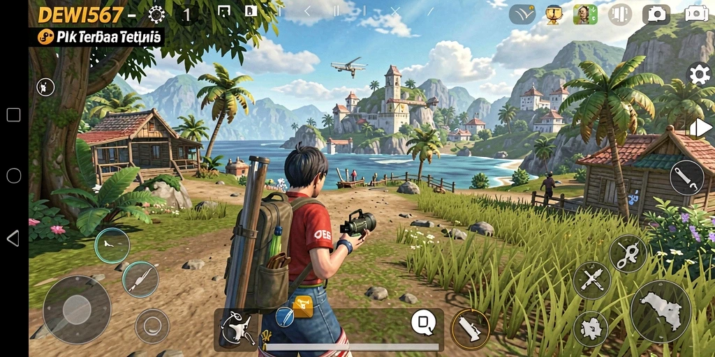 Tangkapan layar menarik dari gameplay DEWI567 di dunia terbuka.
