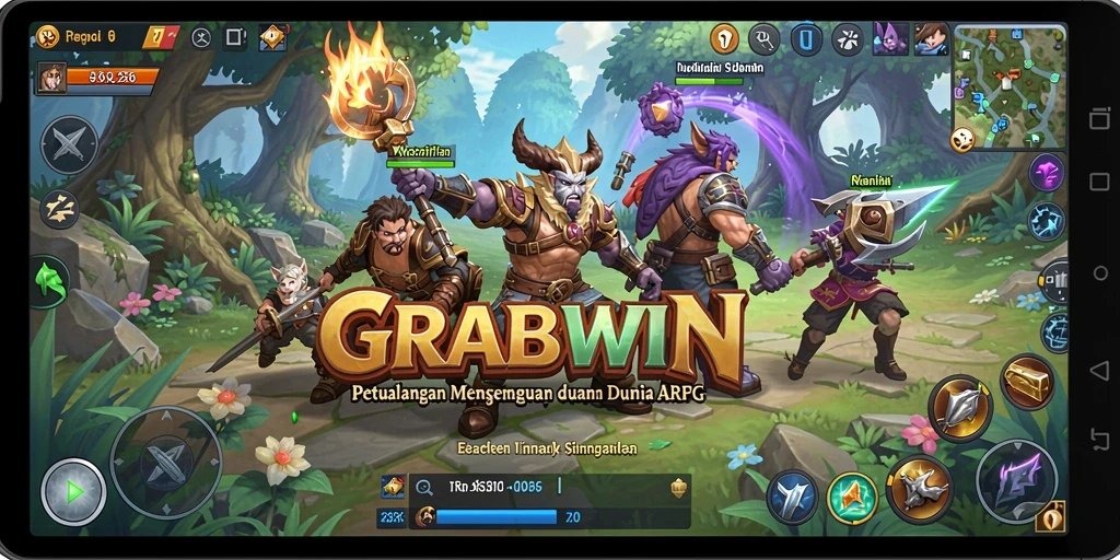 Tampilan gameplay menarik di dunia ARPG GRABWIN.