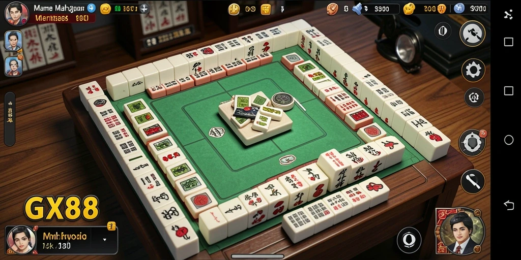 Tampilan menarik dari gameplay Mahjong di GX88.