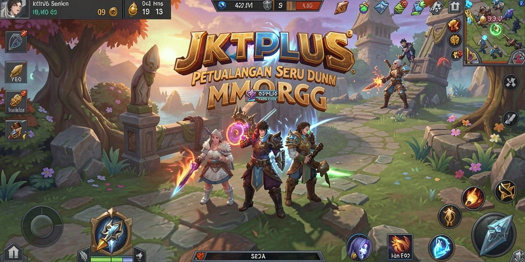 Tangkapan layar gameplay JKTPLUS yang menampilkan pertarungan epik dalam MMORPG.