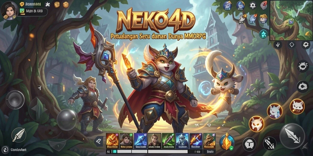 Tangkapan layar gameplay menarik dari NEKO4D yang menunjukkan petualangan dalam MMORPG.