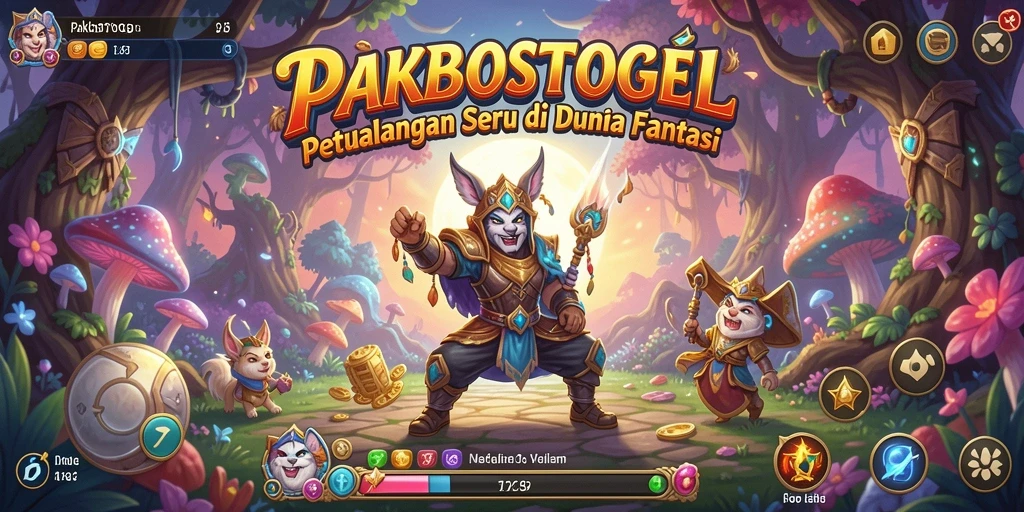 Tampilan gameplay seru PAKBOSTOGEL saat menjelajahi dunia fantasi.