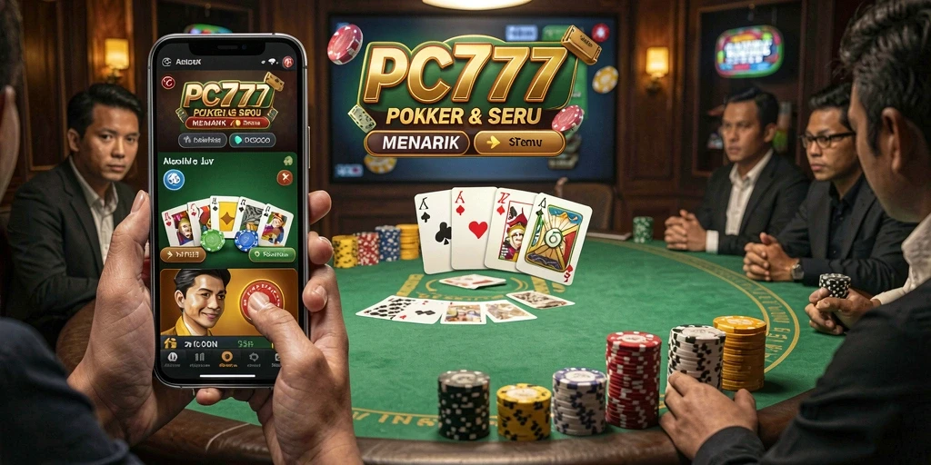 Screenshot gameplay Poker di PC777 menampilkan aksi seru pemain.