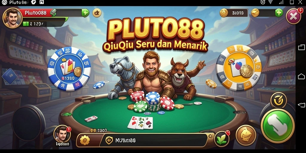 Screenshot gameplay PLUTO88 yang menampilkan suasana QiuQiu yang seru.