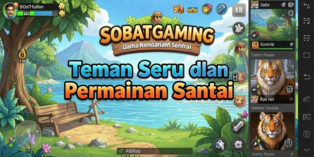 Screenshot gameplay SOBATGAMING dengan antarmuka yang cerah dan menarik.