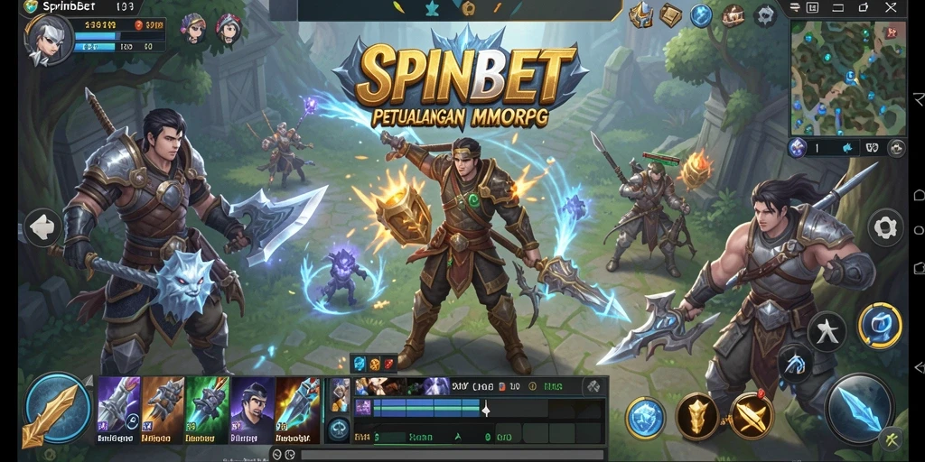 Screenshot gameplay SPINBET menampilkan aksi seru dalam dunia MMORPG.