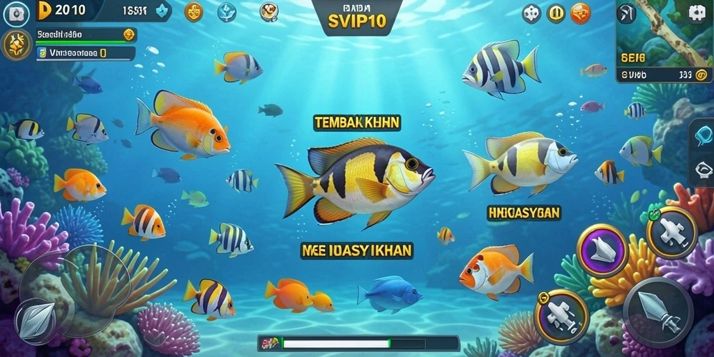 Tangkapan layar menunjukkan pemain menembak ikan dalam game SVIP10.