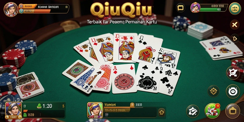 Tampilan gameplay V07 yang seru dalam permainan QiuQiu.